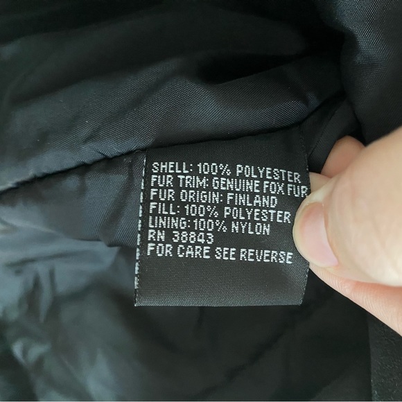 Izzi Coat Womens Size Small Black Outerwear Button Down Removable Fox Fur Collar - Picture 10 of 11